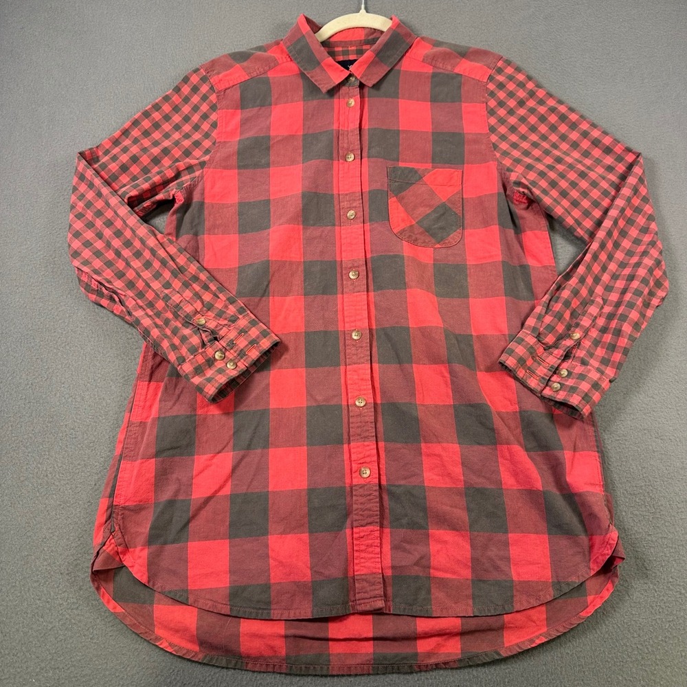 American Eagle Red Buffalo Plaid Jegging Shirt Long Sleeve Button Down Flannel M